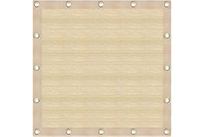 Dafoecheer 90% 8x12ft Wheat Shade Cloth Taped Edge with Grommets Sunblock Garden Mesh UV Resistant Net for Outdoor Plant Greenhouse Flowers