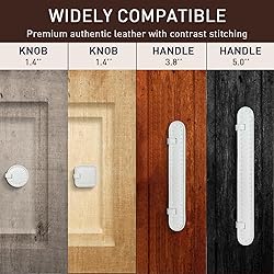CcHhyyt 2 Pack Leather Cabinet Handle Pulls