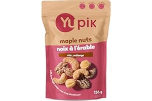 Yupik Mixed Maple Nuts, 156 g, Gluten-Free Snack, Kosher, Non-GMO, Maple Glazed Nuts, With Pure Maple Syrup, Dry Roasted Almo
