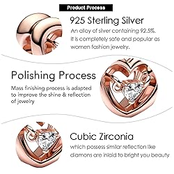 VALGACLS Radiant Heart & Floating Charm Rose Gold