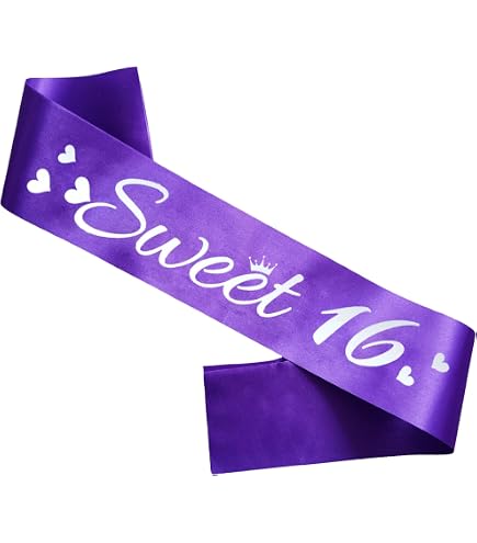 Sweet 16 Birthday Sash For Girls – Glitter Fabric With Foil Lettering, Green, 31.5 Inches