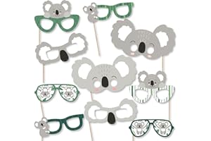 Big Dot of Happiness Koala Cutie Glasses and Masks - Paper Card Stock Bear Birthday Party and Baby Shower Photo Booth Props K