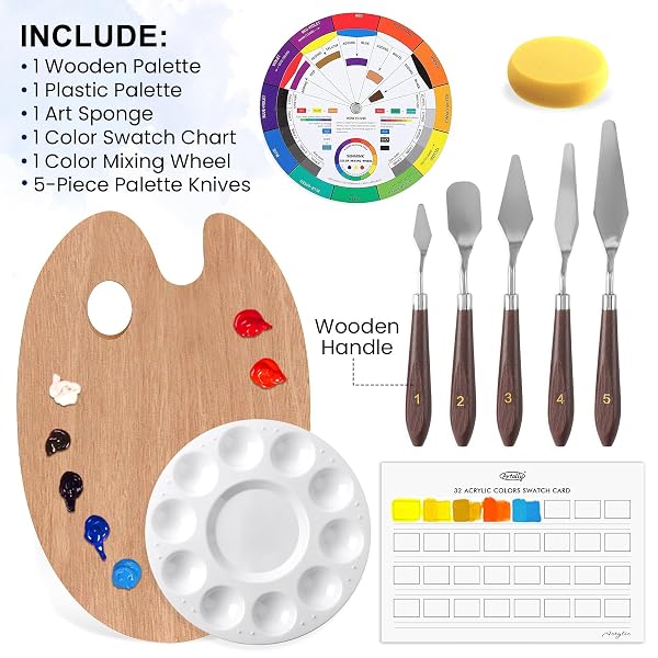 ARTALLY ACRYLIC PAINT SET FOR ADULTS & KIDS, 69 PCS CANVAS PAINTING KITS, 32 COLORS ACRYLIC PAINT (22ML),TABLE EASEL,BRUSHES,CANVAS, ART PAINTING SUPPLIES KIT FOR STUDENTS,ARTISTS,BEGINNERS
