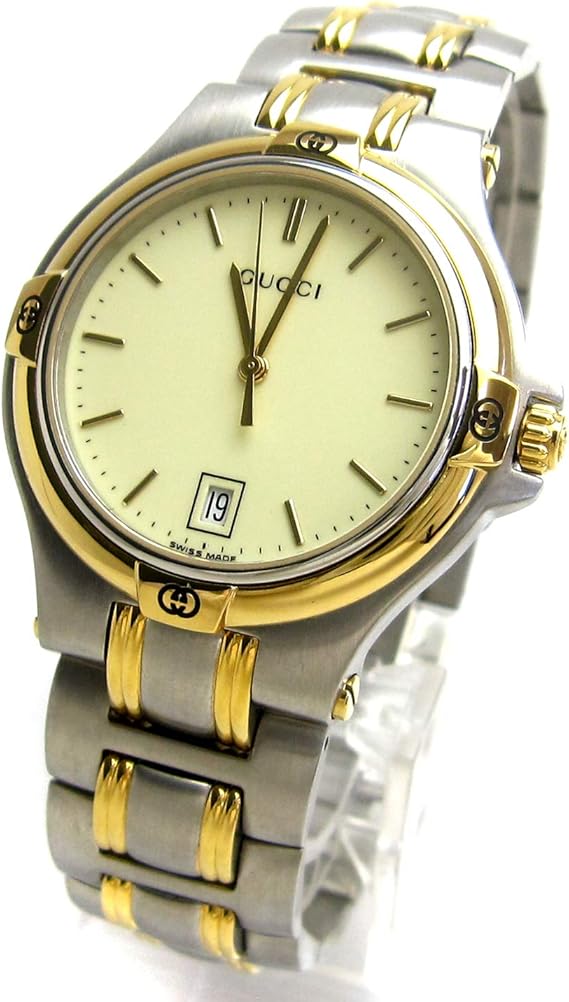 Amazon グッチ Gucci 腕時計 9040m クラシック ラウンド ゴールドコンビ ほぼ未使用 Watch メンズ 中古 メンズ腕時計 腕時計 通販