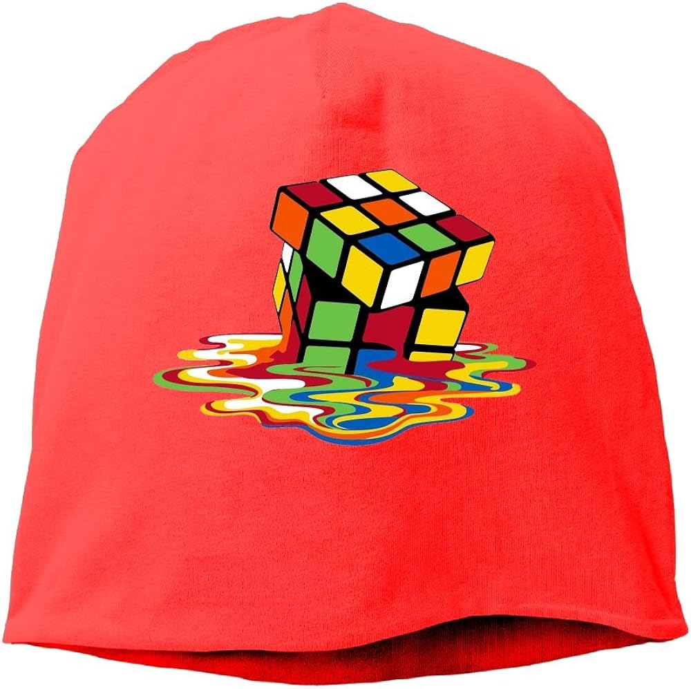 Melting Rubikâ€s Cube Beanies Caps Skull Hats Unisex Soft Cotton Warm Hedging Cap