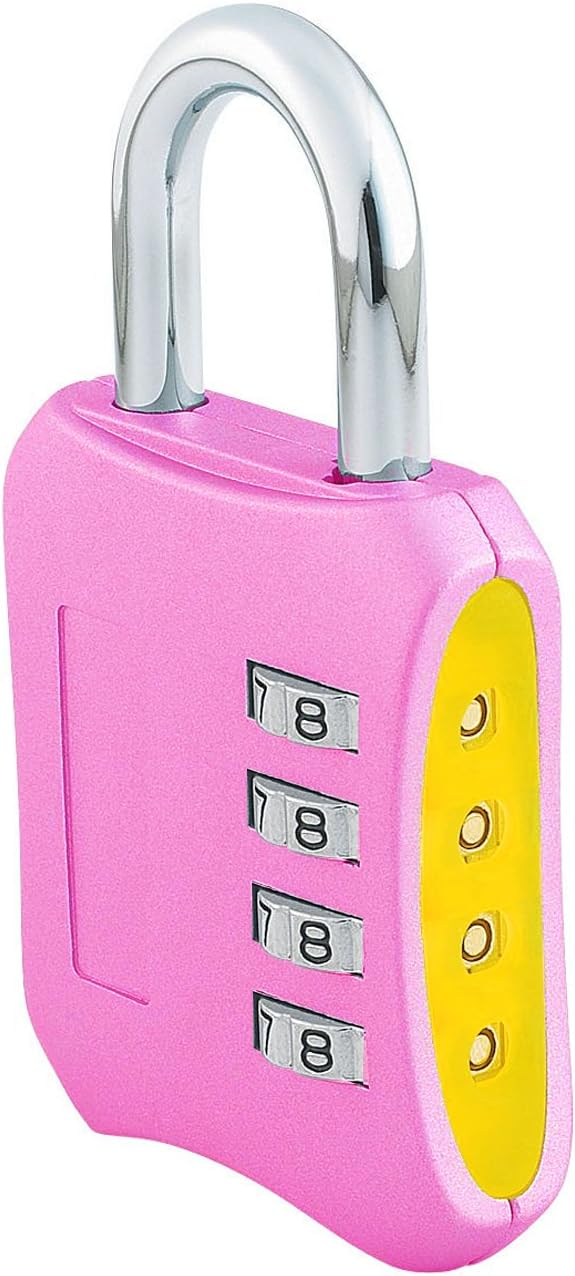 Combination Gym Lock 2-inch Padlock with 4 Digit Lock Set-Your-Own-Combination (Colors May Vary)