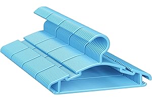 GoodtoU Toddler Hangers Kids Hangers 50 Pack Baby Hanger Plastic Childrens Infant Hanger for Baby Clothes, Closet(Blue)