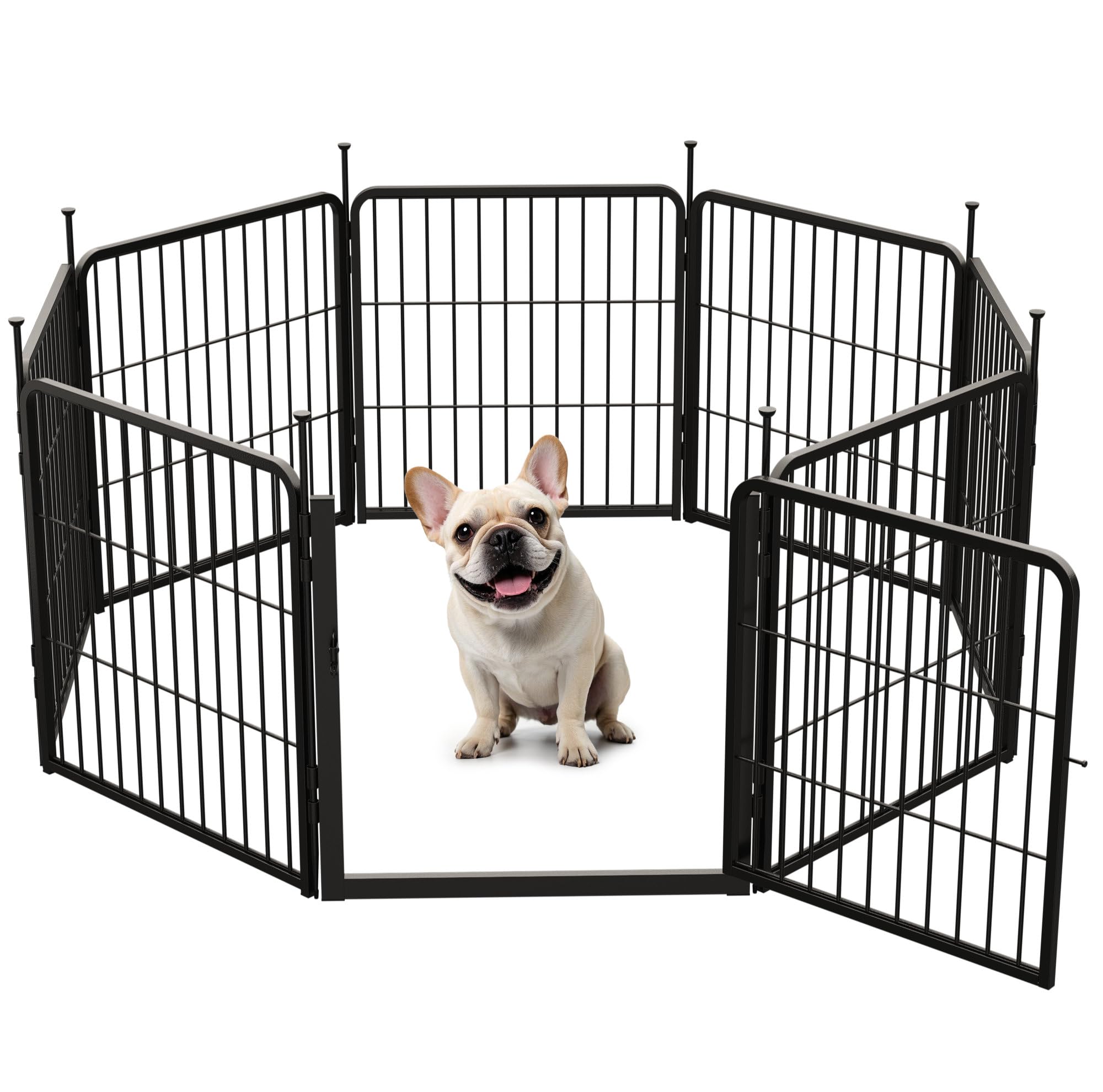 Photo 1 of )unsGrove Corralito para perros con puerta más ancha, corral resistente para perros, valla antioxidante, fácil de insertar en el suelo, corralito para mascotas para patio, caravana, campamento (24