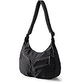 Smasrob Large Crescent Crossbody Bag with RFID Blocking Pocket and Water Bottle Holder, Slouchy Crossbody Bag with Pockets