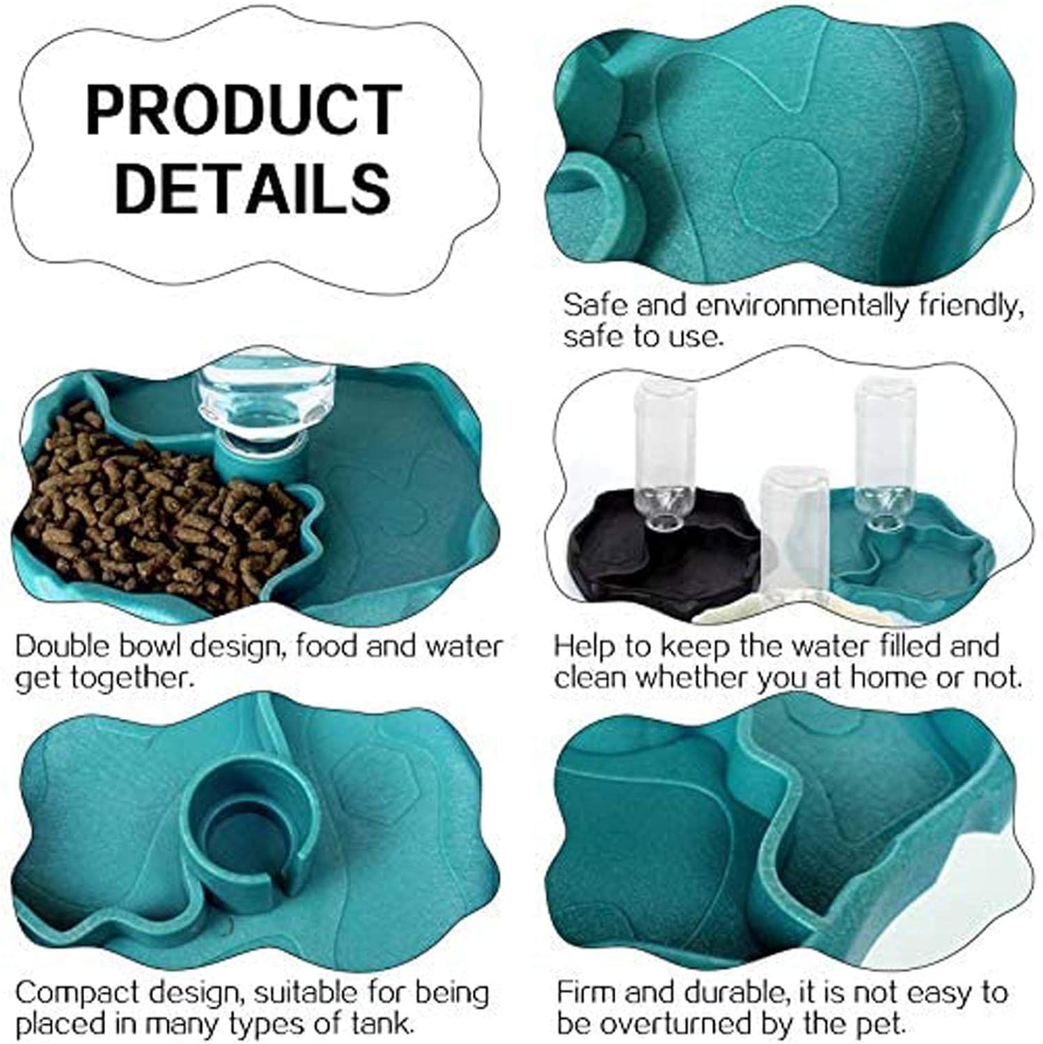 QIODAZOO Bowls for Reptiles Amphibians Tortoise Accessories 2 IN 1 Reptile Feeding Dish Automatic Dispenser Tortoise Water Dish - Image 4