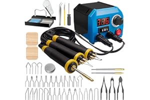 FIRElood LH55-Z2-NS3 wood burning pen Wood Burning Tool Pen 200~750℃, Wood Burning kit with Digital Thermometer,3 pyrographic Wood Burning pens, 3 solid copper pen tips, 33 Wood Burning Pen Tips