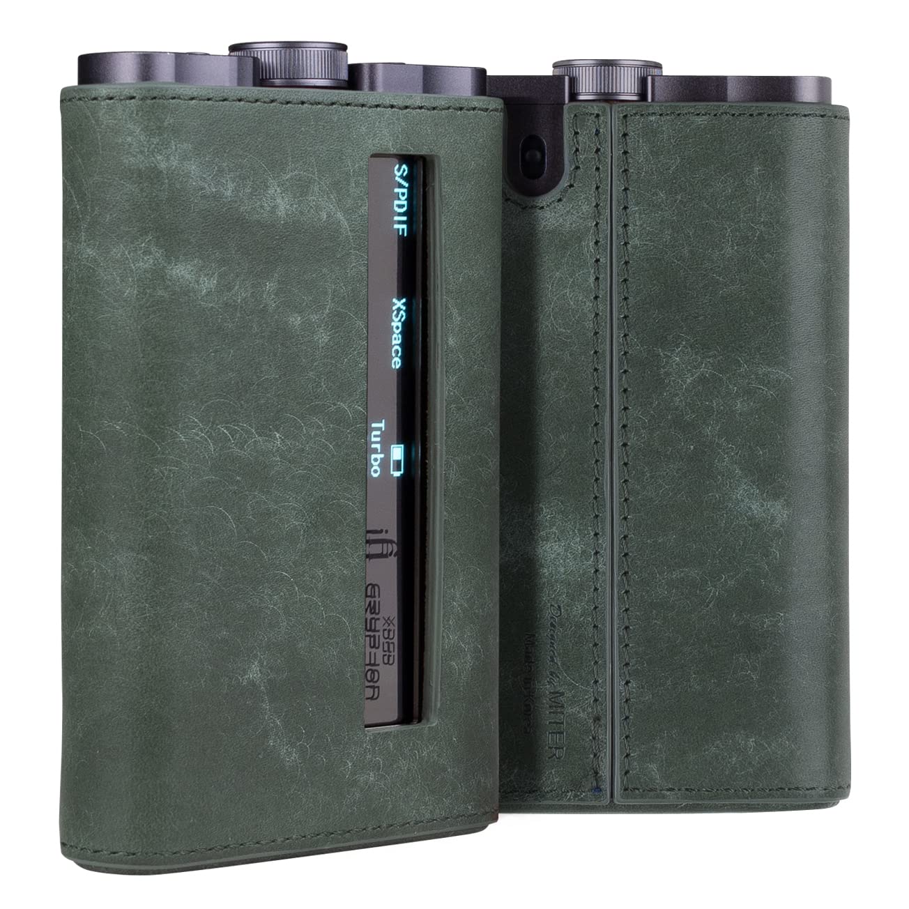 MITER CASE for iFi Audio xDSD Gryphon/Pro DAC, Handmade Italy Pueblo Leather Case Cover for Gryphon (Green)