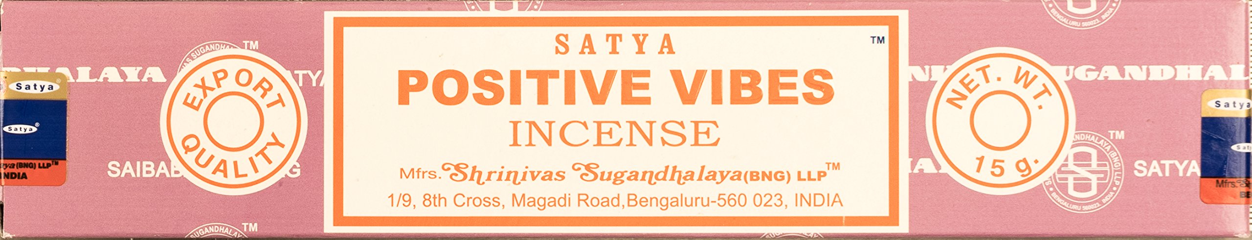 ETHNICITI Satya Nag Champa Genuine Positive Vibes 15g Incense Sticks 1 Pack (Positive Vibes)