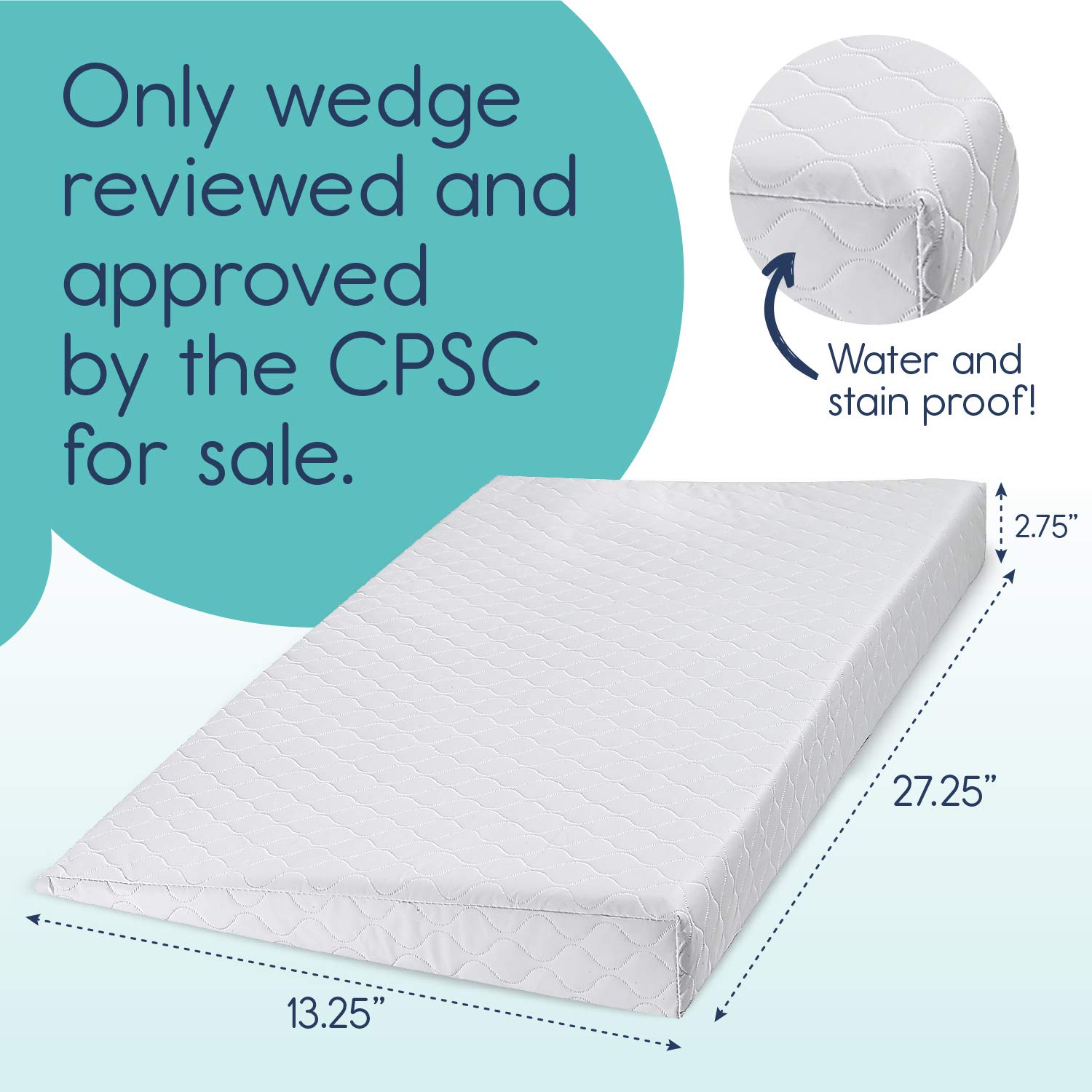 hiccapop Foldable Safe Lift Universal Crib Wedge for Baby Mattress and