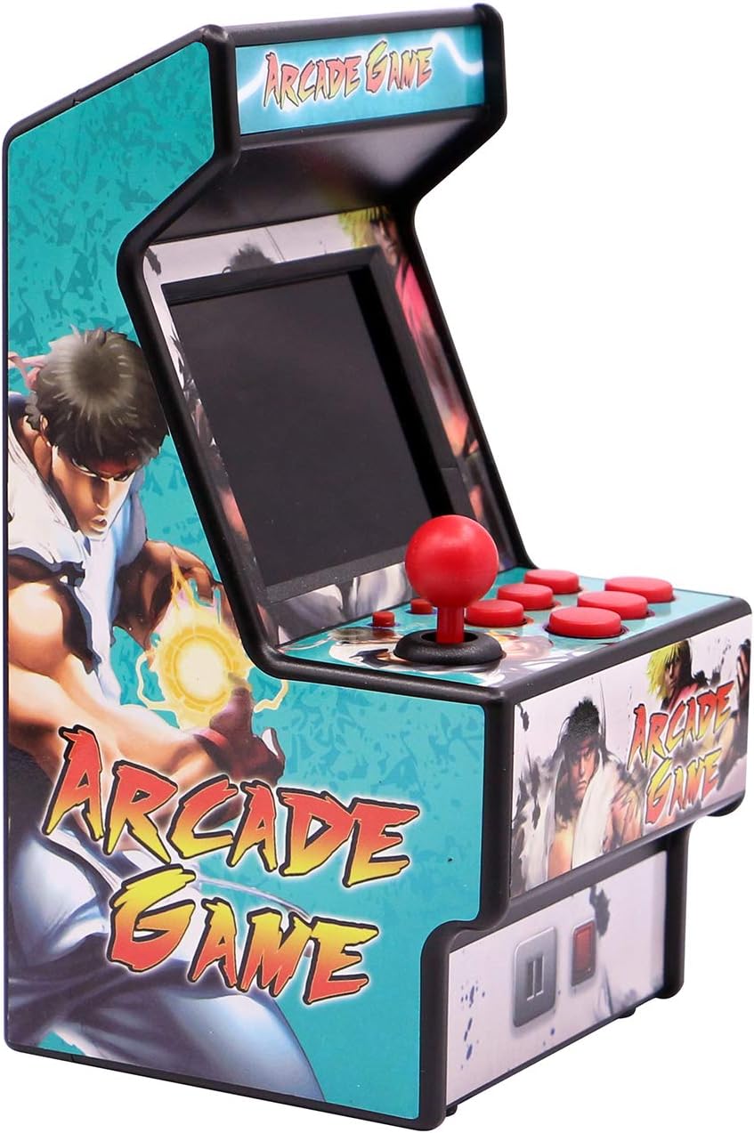 Easegmer Kids Portable Video Game Player, Mini Arcade Machine Built-in 156 Retro Classic Games 2.8" FC System, Handheld Game Console with Arcade Joystick, for Child and Adults- Blue