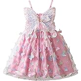 Nileafes Toddler Girl Fairy Butterfly Tulle Dress Sequins Birthday Princess Casual Holiday Dresses