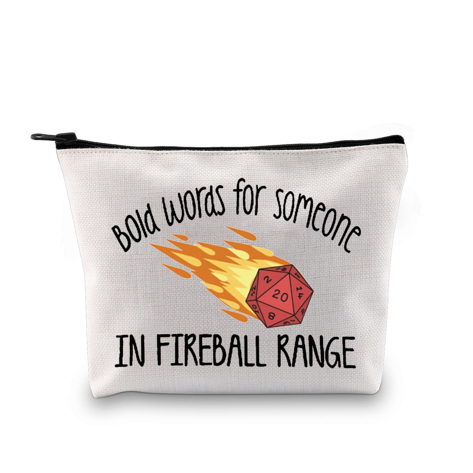 DandD Inspired Gift Role Playing Games Gift D20 Dice Storage Accessories Pouch Bag Gift for RPG DND Game Players (Bold Words Bag EU)