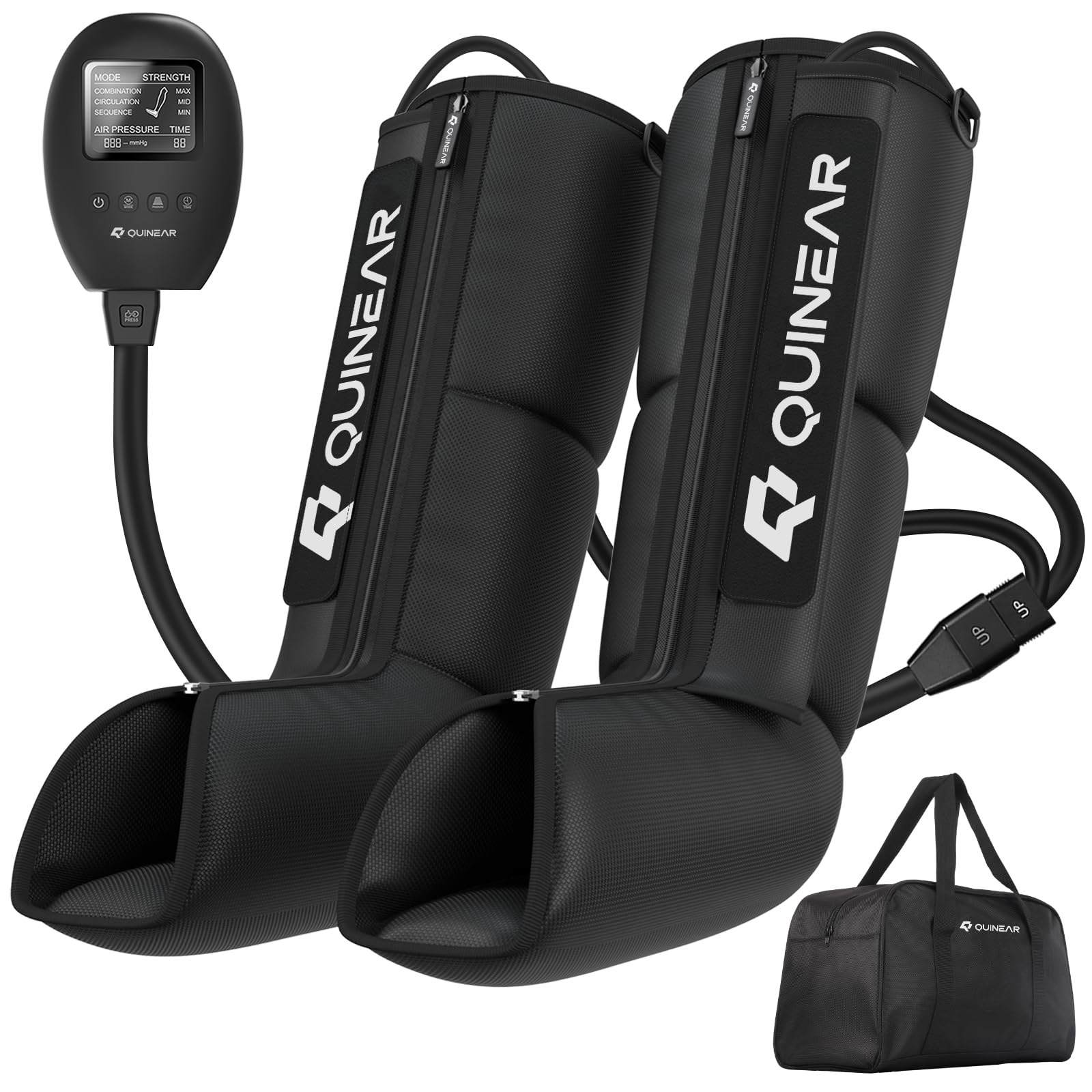 QUINEAR Leg Recovery System for Athletes, Air Compression Recovery Boots Massager for Circulation and Pain Relief - 9 Intensities 60-140 mmHg - FSA-HSA Eligible