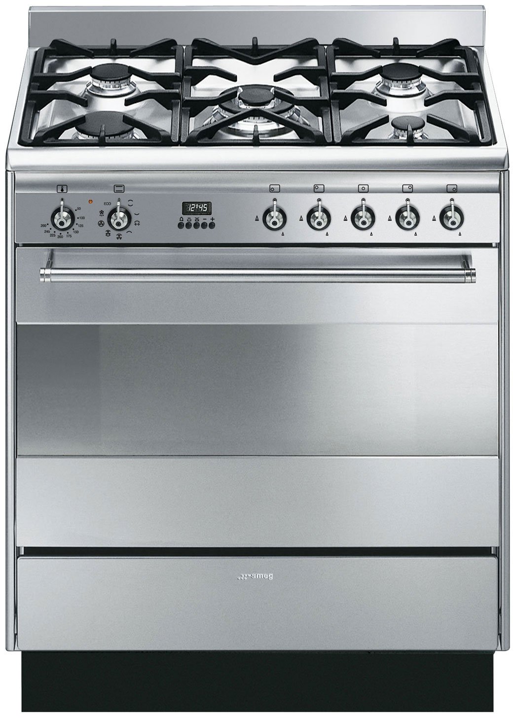 Smeg SUK81MFX8 freestanding Gas hob B Stainless steel oven and stove