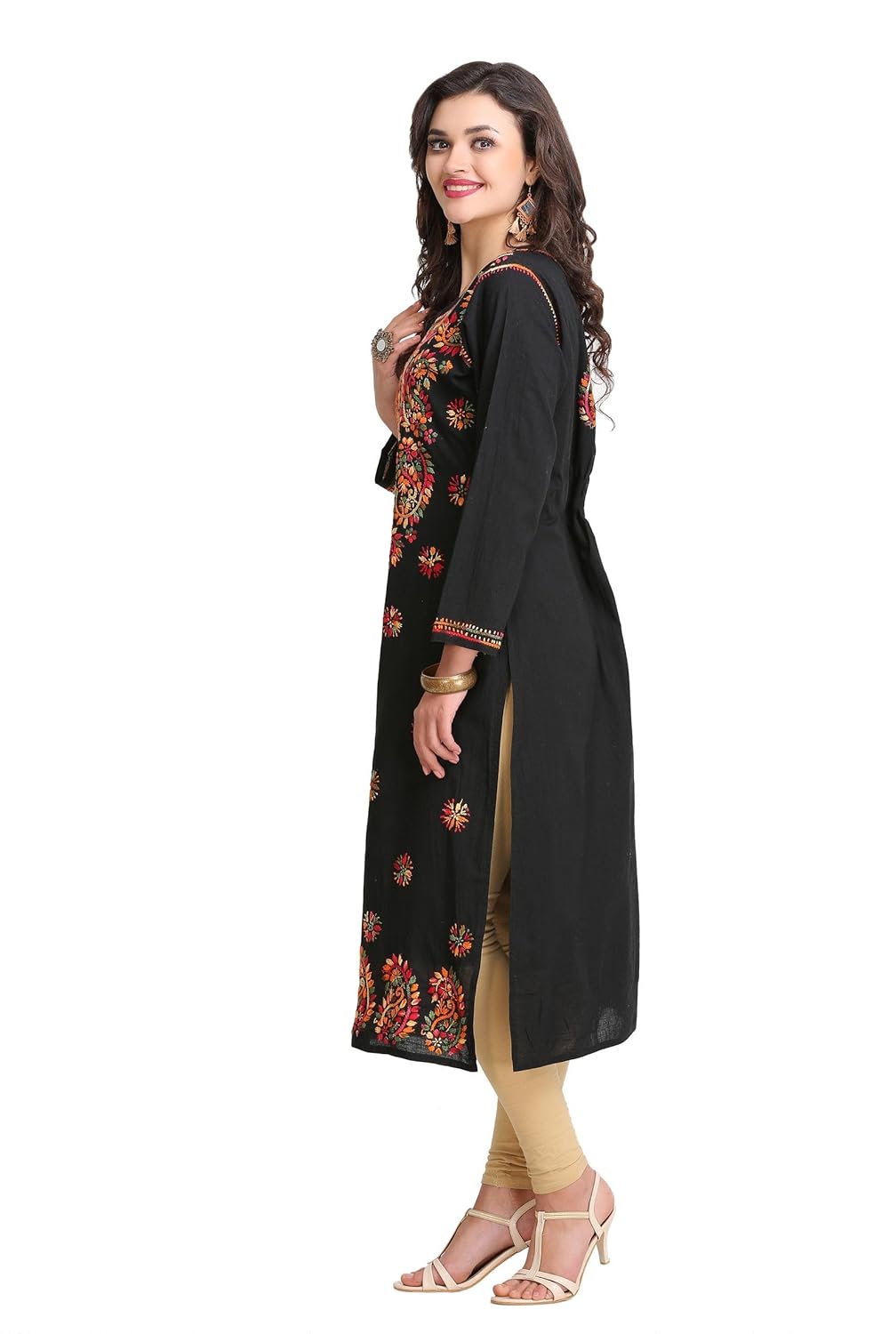 ada women's cotton kurti (a188048_black)