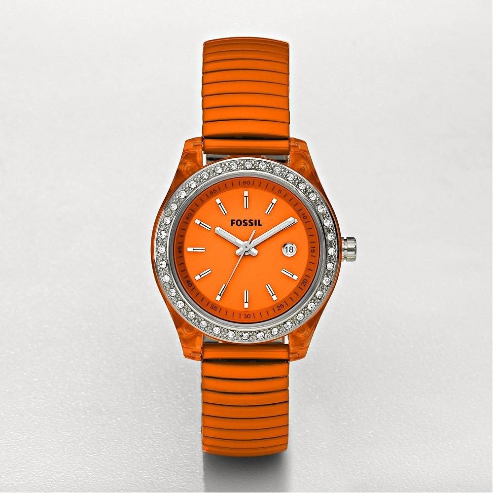Fossil Women's ES2908 Orange StainlessSteel Analog Quartz
