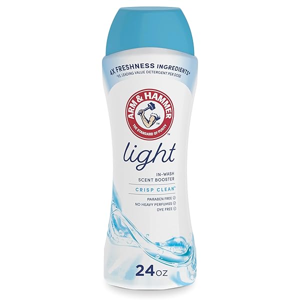 ARM & HAMMER LIGHT IN-WASH SCENT BOOSTER, LAUNDRY SCENT BOOSTER CRISP CLEAN SCENT, 24 OZ