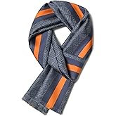 SHIROUYU Men's Silk Twill Scarf - 100% Mulberry Silk, Luxurious & Silky Soft, Extra Long for Warmth (Gift Packaged)
