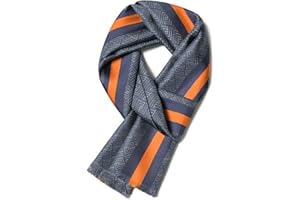 SHIROUYU 100% Mulberry Silk Twill Men's Silk Scarf - Luxurious Silky Soft Warm Long Silk Scarf for men - With Gift Packed