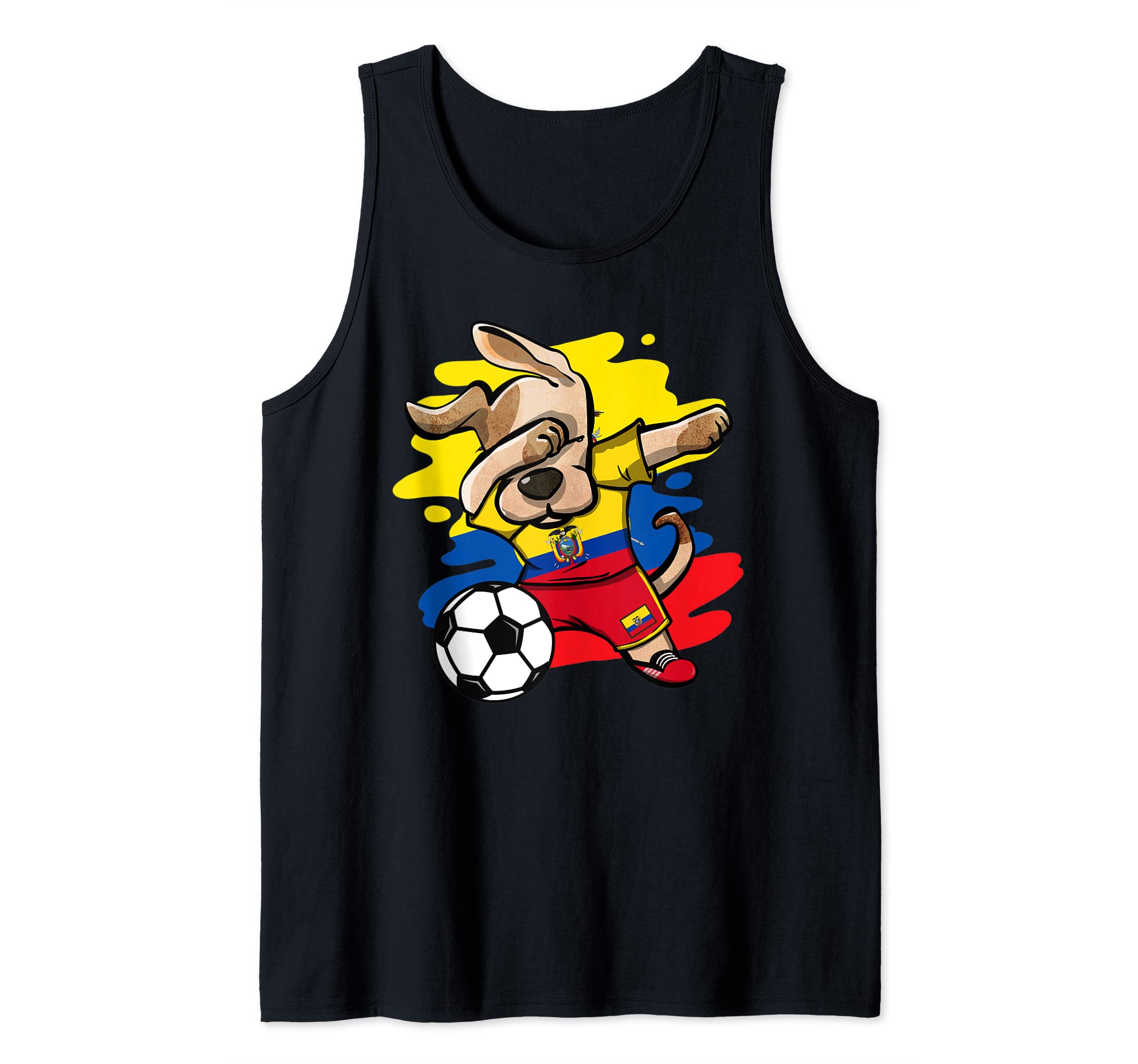 Dabbing Dog Ecuador Soccer Fans Jersey Ecuadorian Football Tank Top
