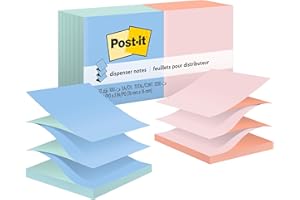 Post-it Pop-up Notes, 3x3 in, 12 Pads, America's #1 Favorite Sticky Notes, Assorted Pastel Colors, Clean Removal, Recyclable (R330-U-ALT)