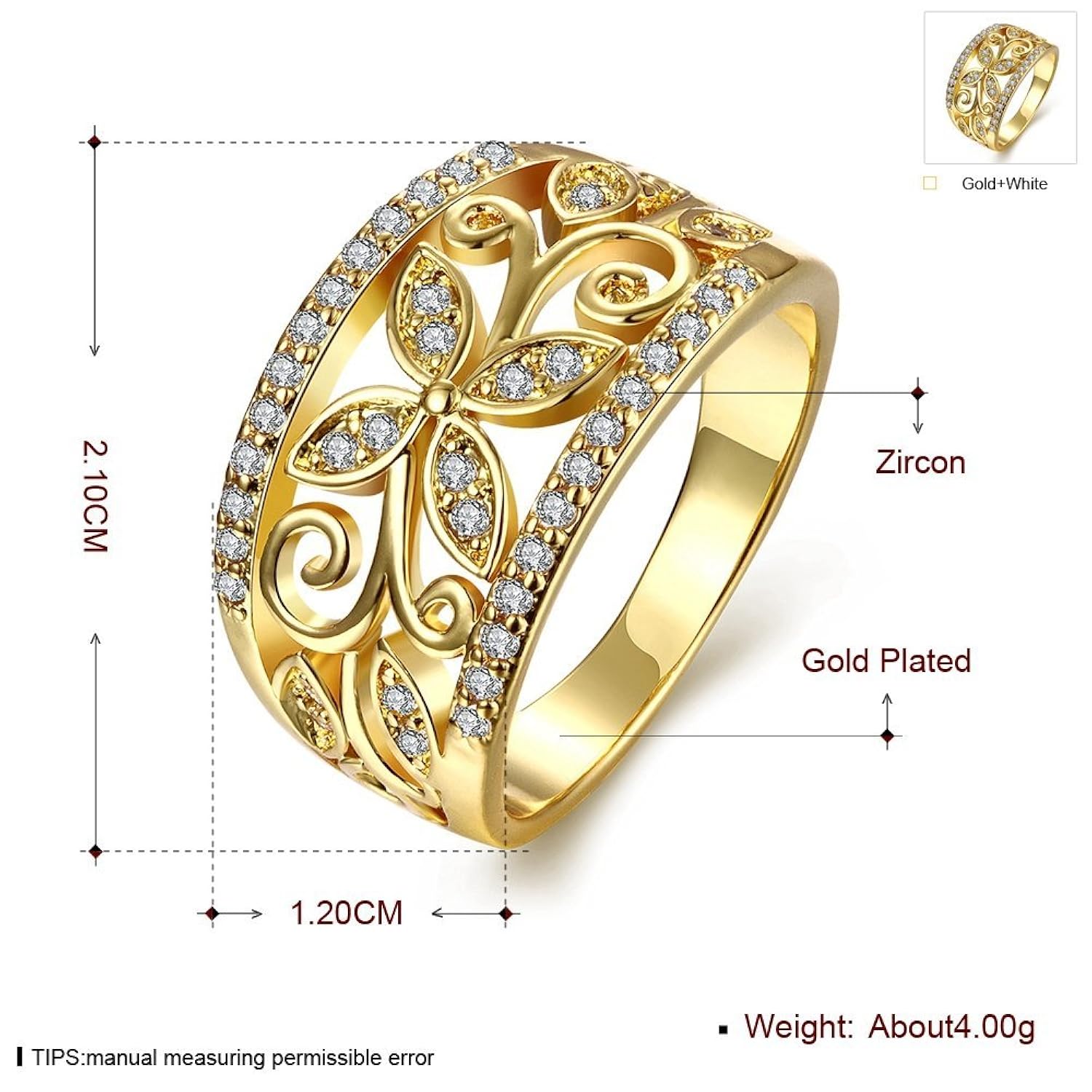 yellow chimes flower band golden ring for women and girls