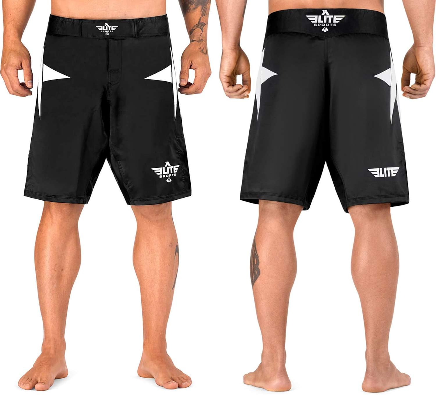 Elite Sports Men’s MMA Fight Shorts, Star Series UFC, BJJ, No Gi, Grappling, Jiu Jitsu Shorts : Clothing