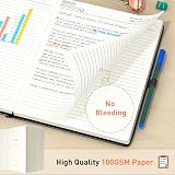 Smarpau Lined Journal A4 Hardcover 320 Pages 100gsm Thick Paper Black Leather view 3