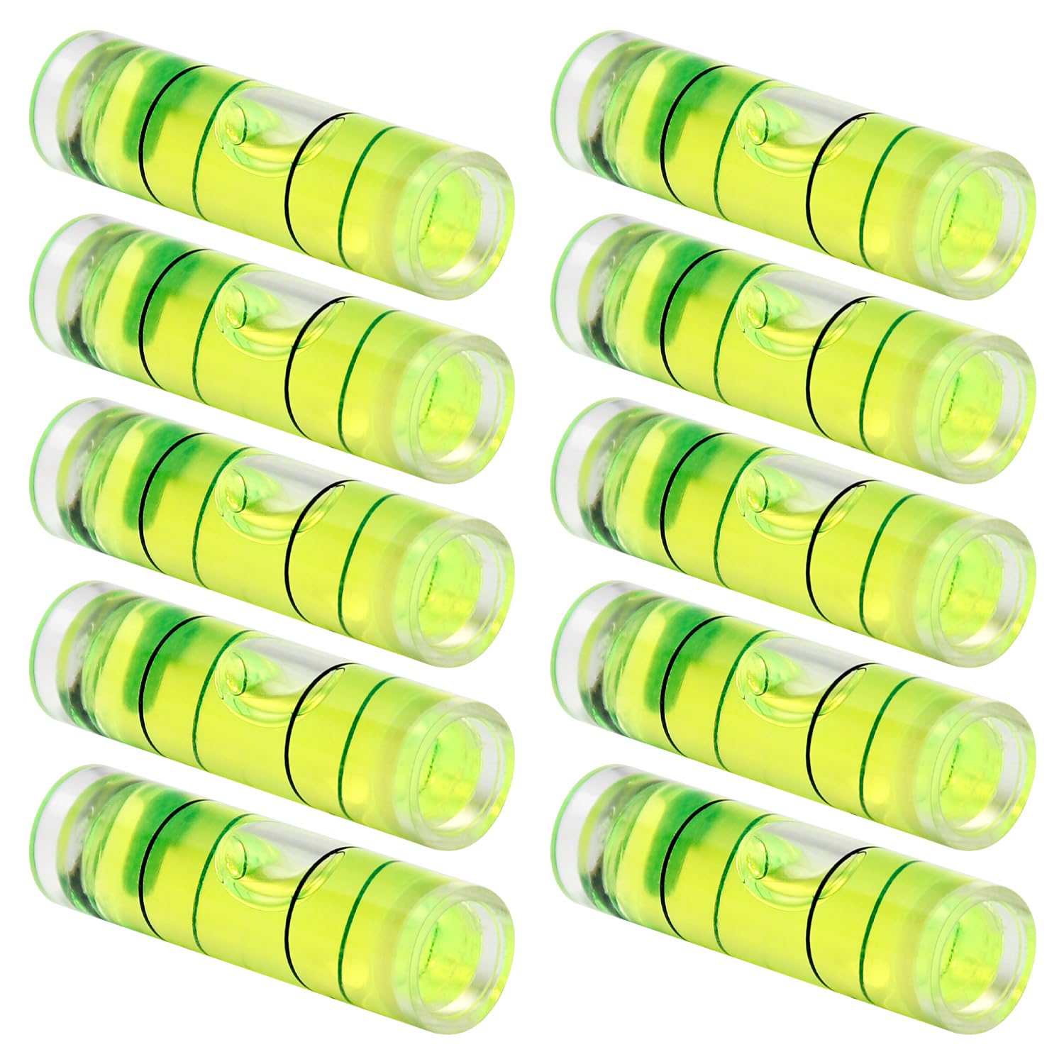 Utoolmart 10pcs Bubble Level, 9.5×34mm Mini Universal Spirit Levels Bubble for Picture Hanging, Measuring Instruments Layout Tools