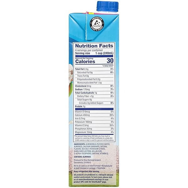 ALMOND BREEZE DAIRY FREE ALMONDMILK, UNSWEETENED VANILLA, 32 OUNCE (PACK OF 6)