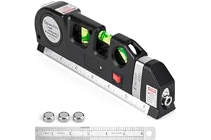 Laser Level Tool, Multipurpose Laser Level Kit Standard Cross Line Laser level Laser Line leveler Beam Tool with Metric Rulers by QPEUIM