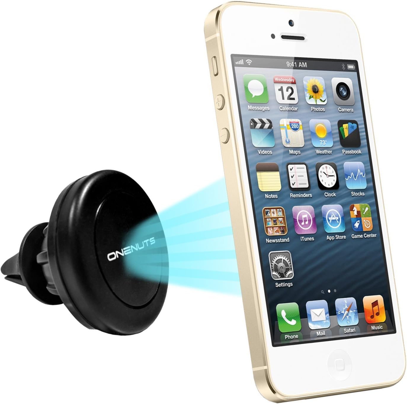 Onenuts Mobile Phone Car Mount - Grip Magic 360 Degree Swivel Air Vent Magnetic Universal Car Mounts Holder Cradle For iPhone 5/5S/6/6s Plus, Galaxy Note 4/5/S5/S6/S7/S8 Edge, Mini Tablets Car Mobile Phone Holder