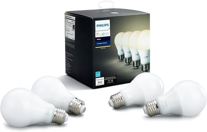 Hue A-19 Wi-Fi Smart LED Bulb 4 Pack