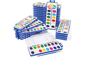 Shuttle Art 16 Colors Watercolor Paint Set Bulk, Pack of 24, Watercolor Paint Set with Paint Brushes for Kids and Adults, Was