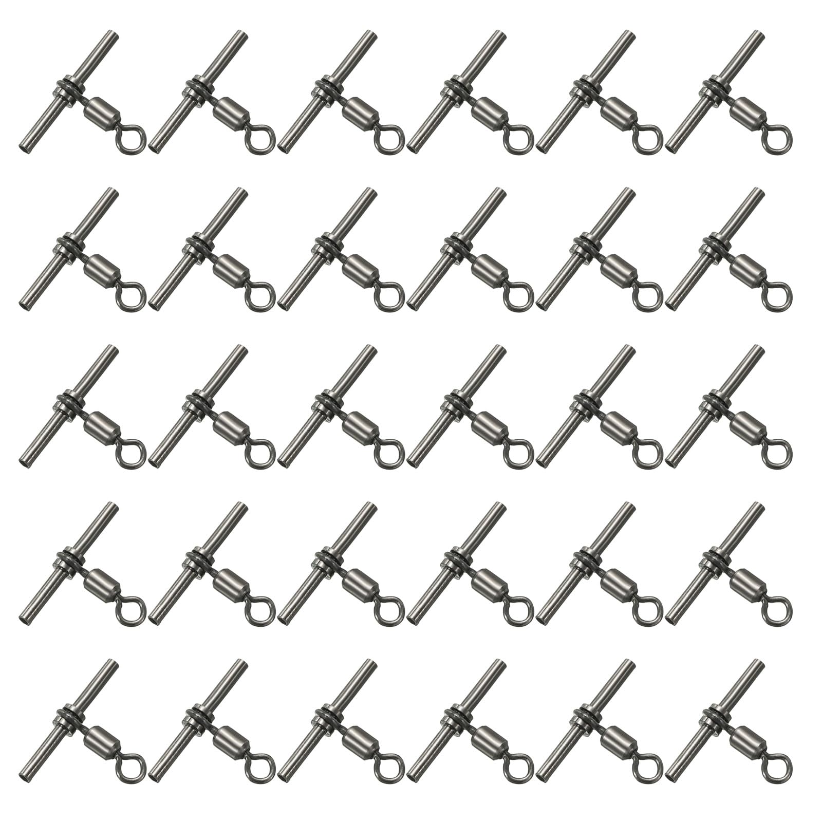 PATIKIL 48Lbs Fishing Swivels, 50 Pack 3-Way T-Shape Brass Swivels Sleeve Fishing Tackle High Strength Cross Line Swivels for Rigs Freshwater Saltwater (7#)