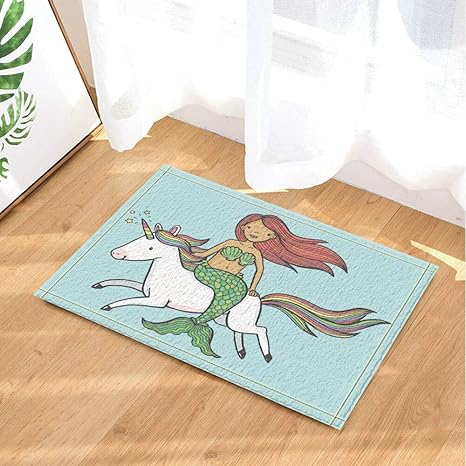 Amazon Com Cdhbh Mermaid Girl Riding A Unicorn Home Hotel Room
