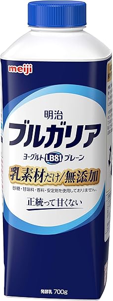 Amazon Co Jp 冷蔵 砂糖 甘味料不使用 明治ブルガリアヨーグルトlb81プレーン 乳素材だけ 無添加 700g 食品 飲料 お酒