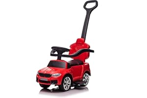 Best Ride On Cars BMW 4 in 1 Battery Powered Push Car, Red