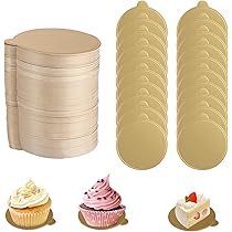 50 Pcs Gold Mini Cake Boards 3.5 Inch Round - Dessert Display Bases For Cupcakes, Mousse, Parties