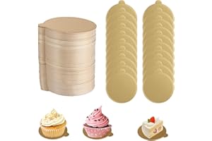 CYEAH 400 Pcs Mini Cake Boards, 3 inch Round Golden Mousse Cake Boards, Mini Cakes Bases Cakes Cardboard for Cupcake Dessert 