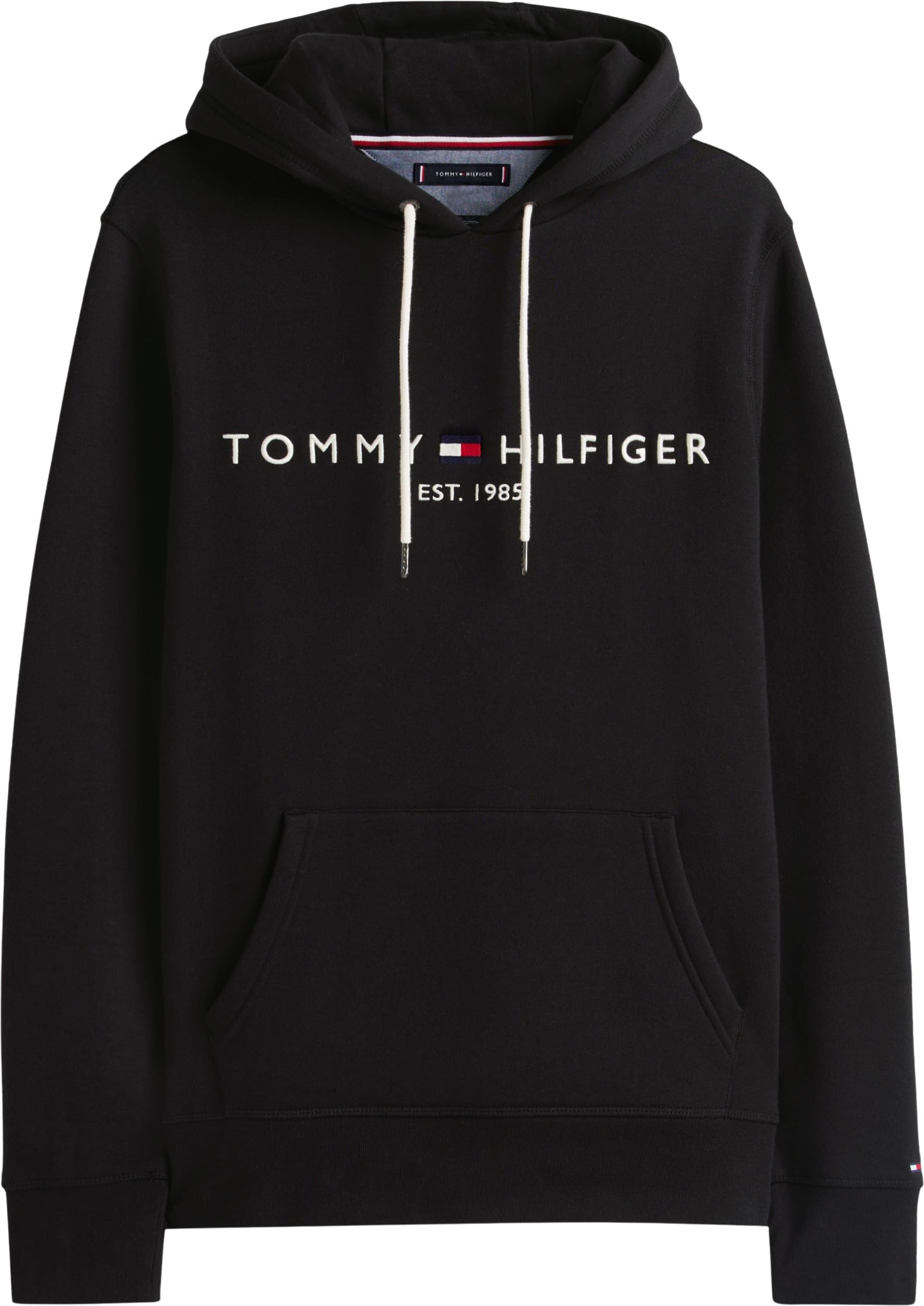 Tommy Hilfiger Herren Hoodie Core Tommy Logo mit Kapuze, Schwarz (Jet Black), L 6