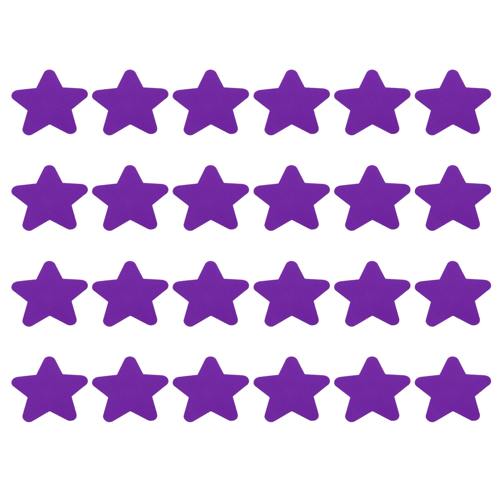 PATIKIL 3.9 x 3.9 Star Carpet Spot, 24Pcs Floor Spot Marker Waterproof Nylon Line Up Sign Decoration for Classroom, Purple