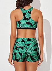 Aleumdr 3 Piece Athletic Tankini Swimsuits for