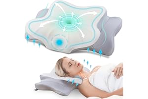 DONAMA Cervical Pillow for Neck Pain Relief,Contour Memory Foam Pillow,Ergonomic Orthopedic Neck Support Pillow for Side,Back and Stomach Sleepers with Breathable Pillowcase-Lower Queen Size