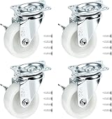 LJHOME 38mm Castor Wheels 4 Pcs Nylon Heavy Duty Swivel Casters 80kg Set view 1